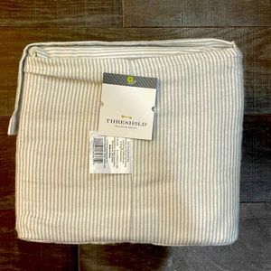 Gray and White Striped California King Flannel sheets NWT